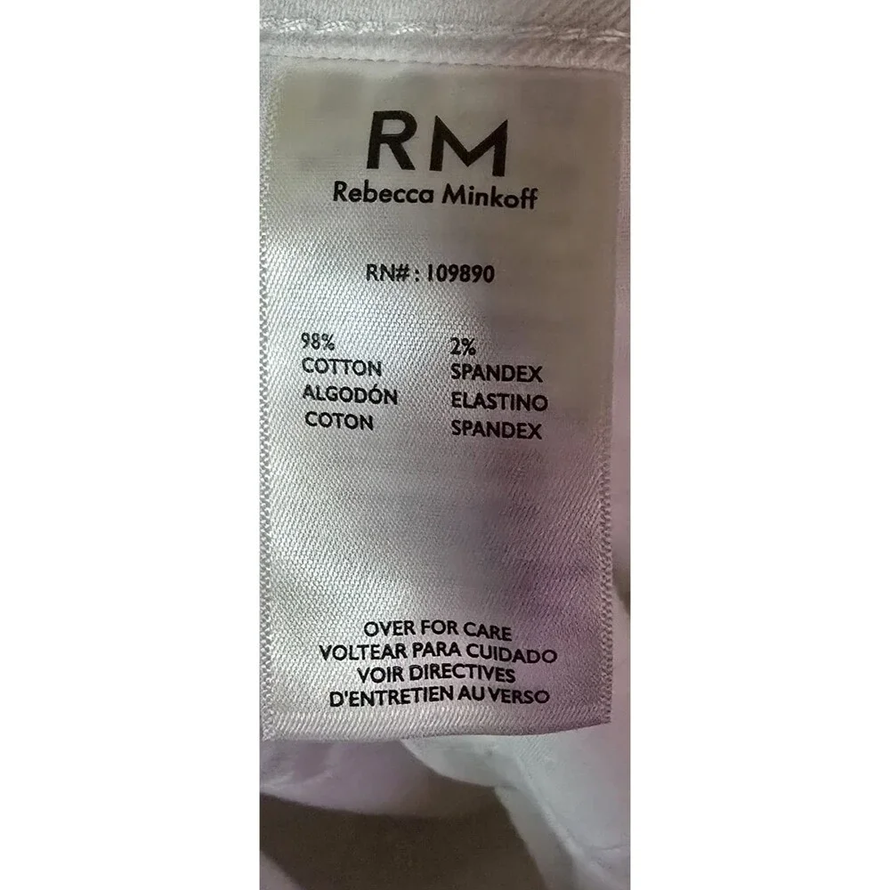 RM Rebecca Minkoff Women's High Rise 90s Shorts White Size 4 NWT Defect - Picture 10 of 11